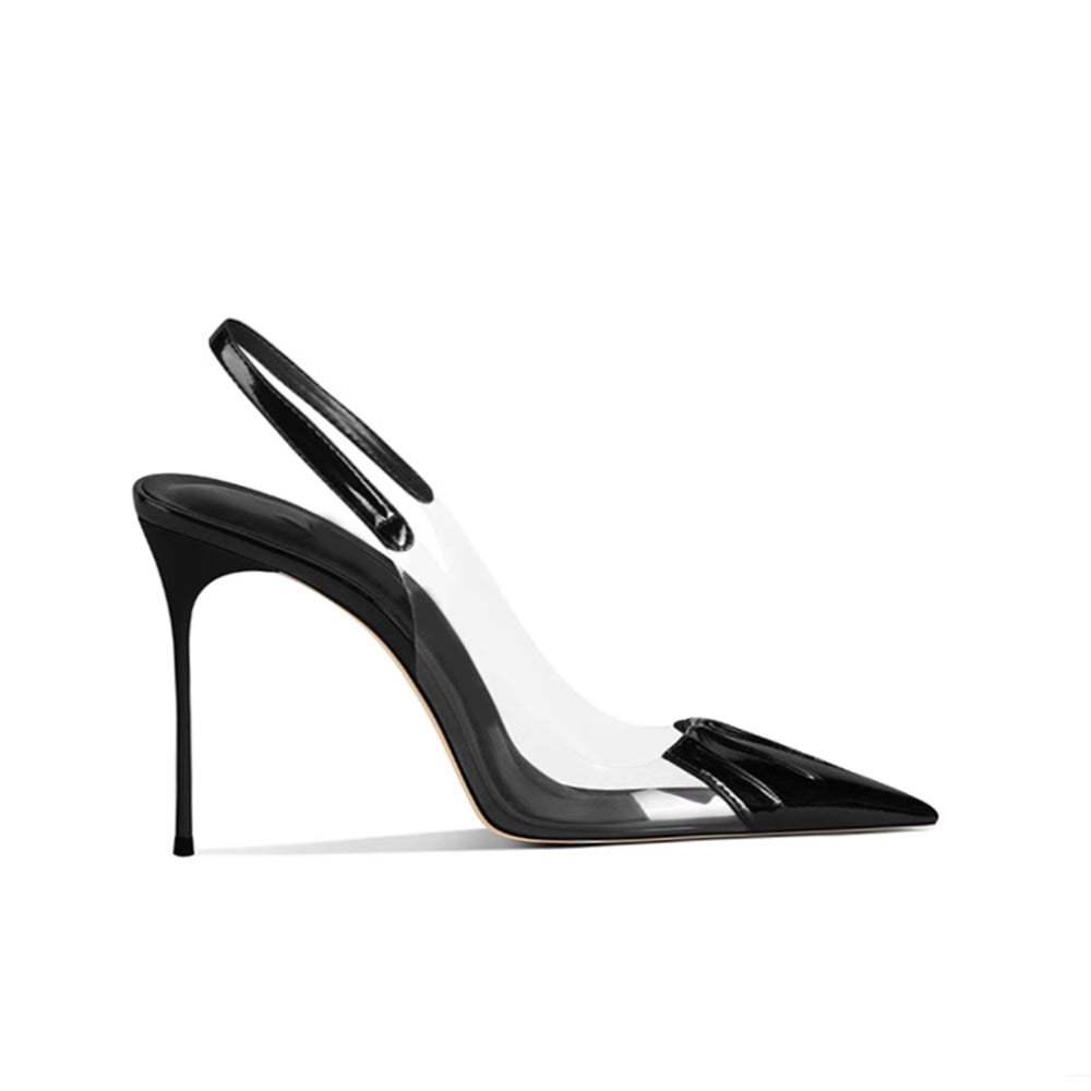 PVC Mid Heel Sandals - 6cm