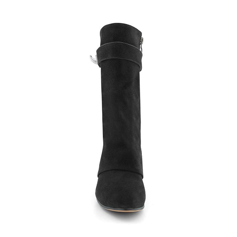 Suede Wedged Heel Ankle Boots