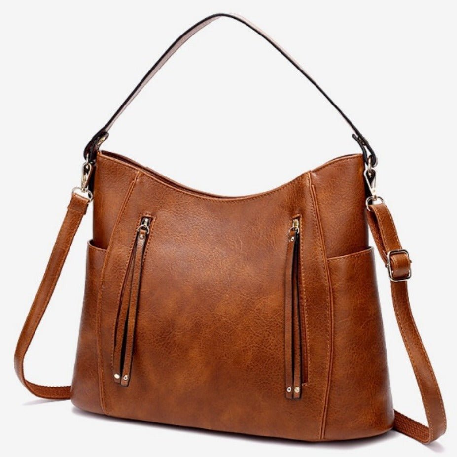 DiSandro Clothing: Women's Vegan Leather Messenger Tote Bag