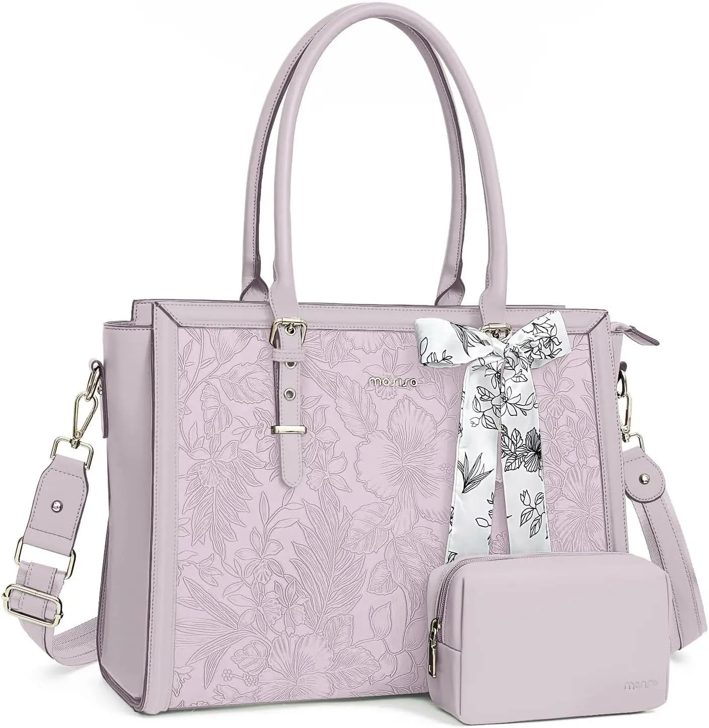 Elegant Floral Laptop Tote Bag