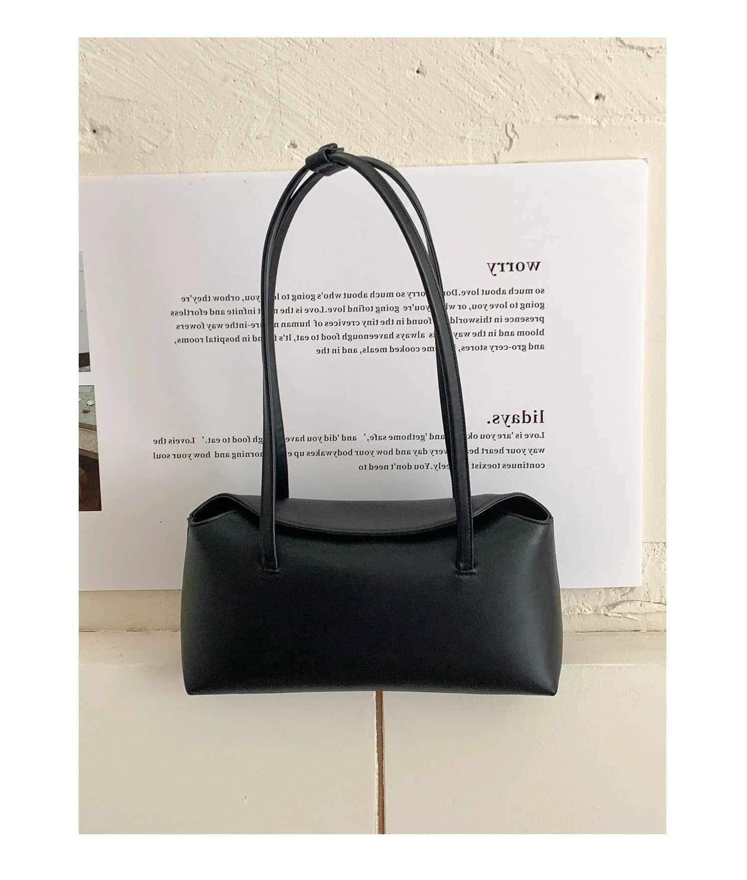 Faux leather bag with rectangular design