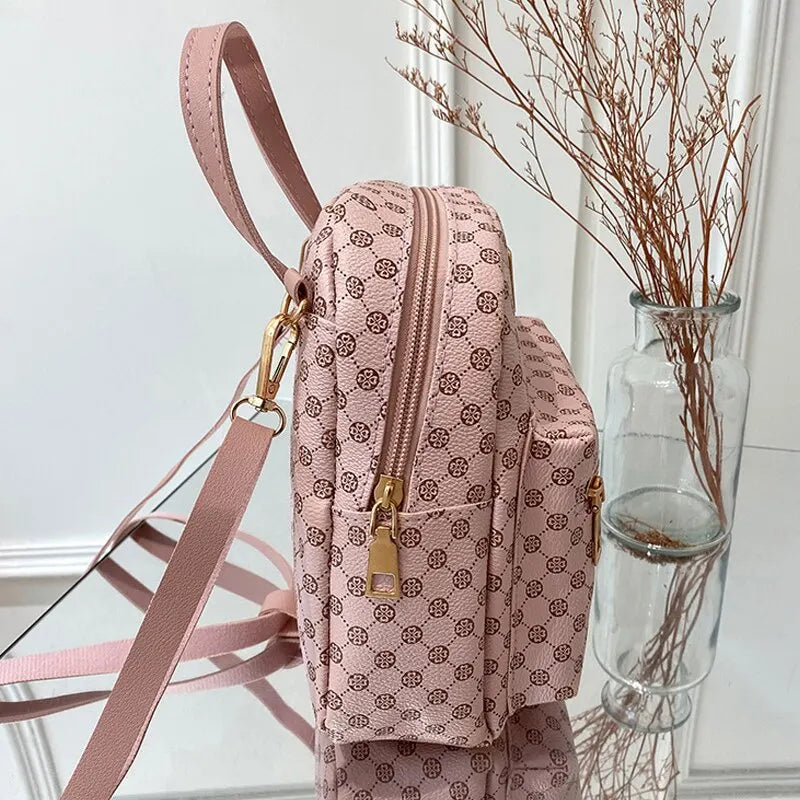Classic Faux Leather Mini Backpack - Stylish & Versatile Day Bag for Women
