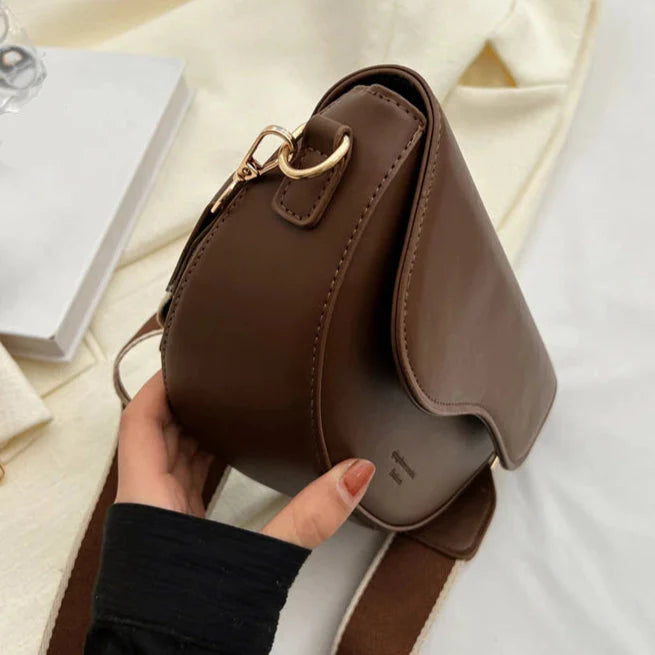 Faux Leather Saddle Crossbody Bag – Vintage Underarm Purse