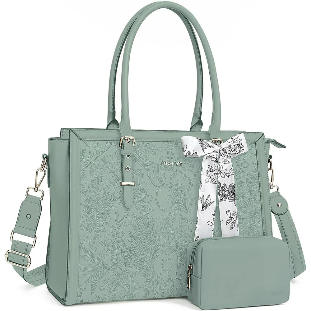 Elegant Floral Laptop Tote Bag