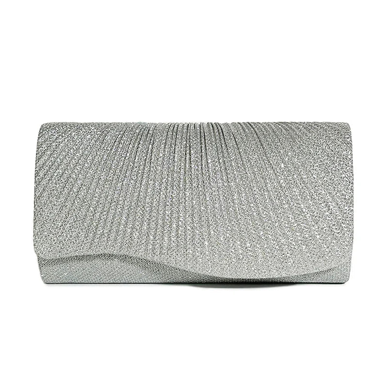 Clutch bag with sparkling studs and chain strap design