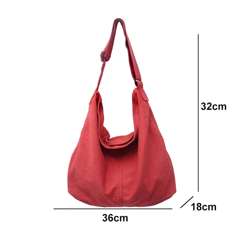Canvas Shoulder Bag – Large Capacity Crossbody