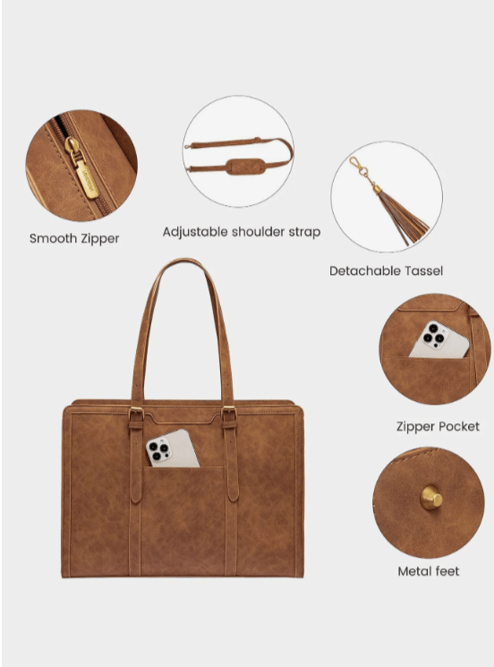 Elegant Floral Laptop Tote Bag