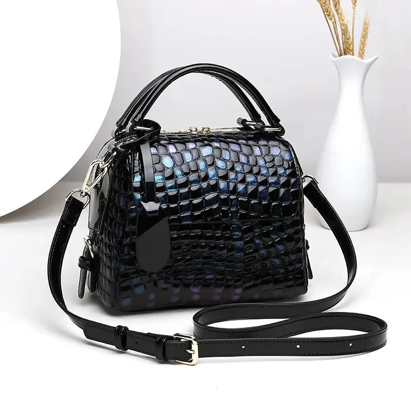 Timeless Sophistication: Genuine Leather Women's Square Crossbody Messenger Bag