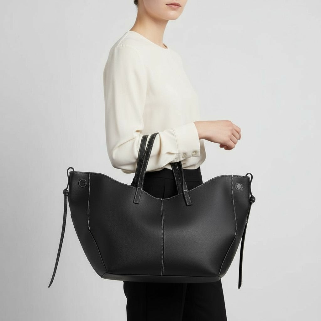 ELOISE - Large Grainy Leather Tote Bag