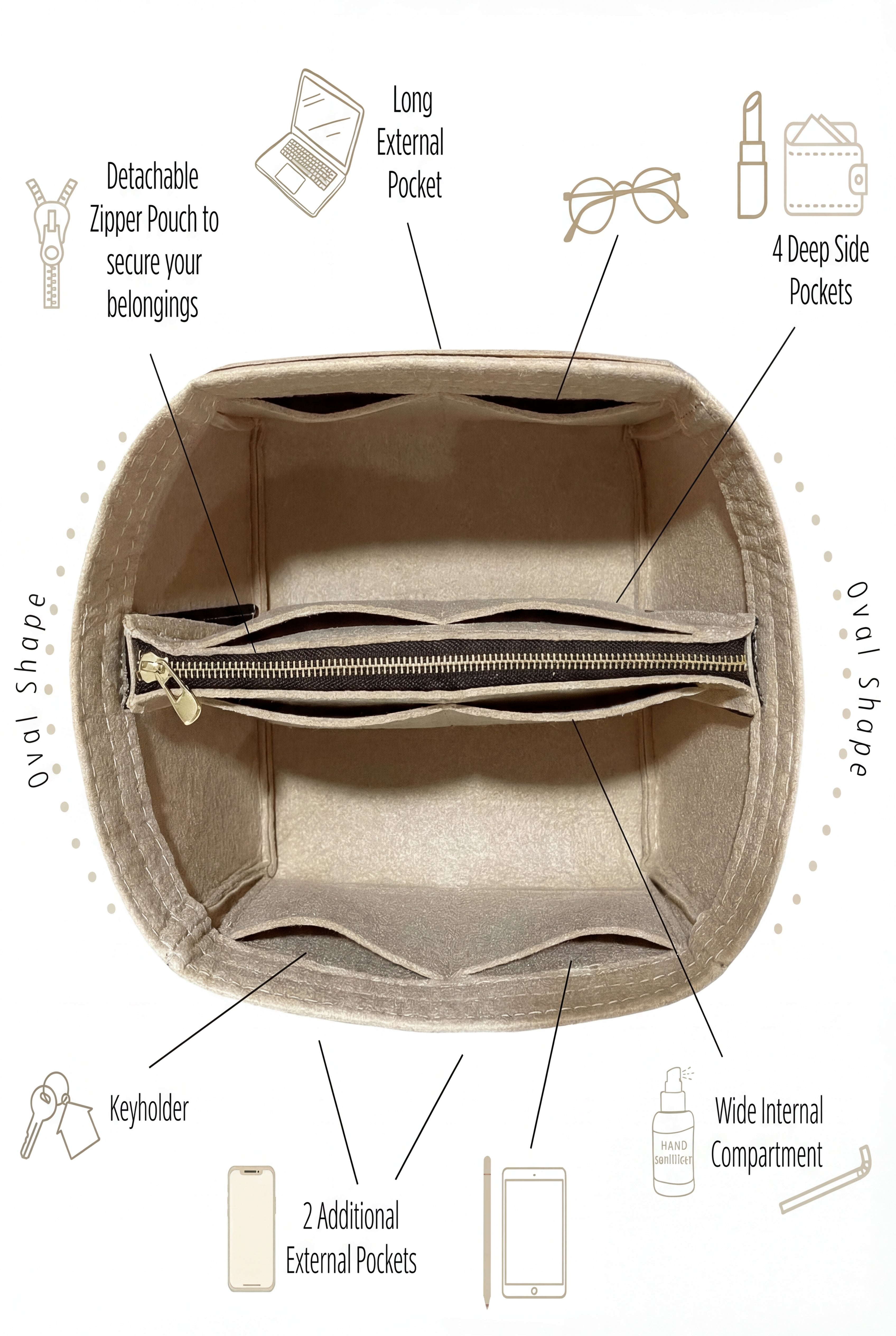 Liorazz Premium Felt Bag Organizer