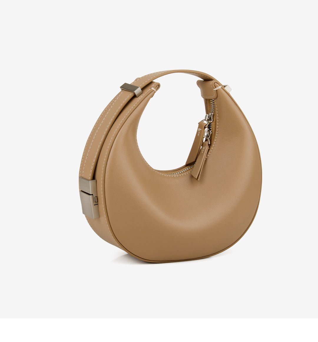Elegant Crescent Hobo: Genuine Leather Handbag