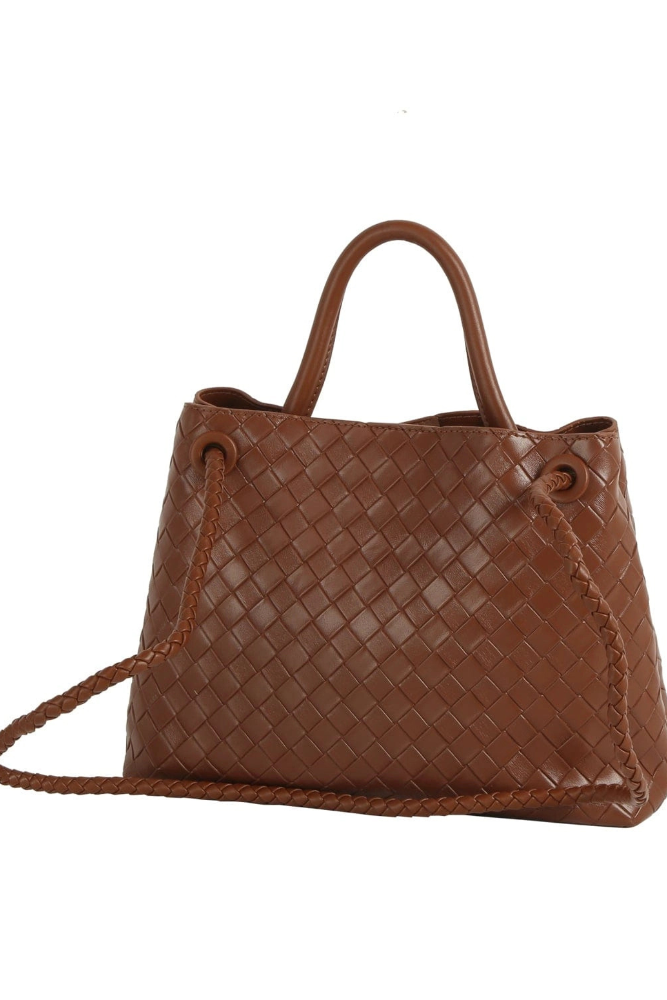 The Evie Woven Luxe Satchel & Crossbody – Brown