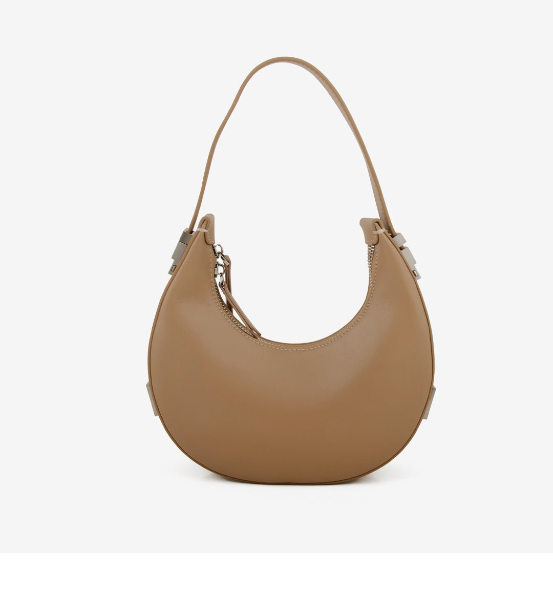 Elegant Crescent Hobo: Genuine Leather Handbag