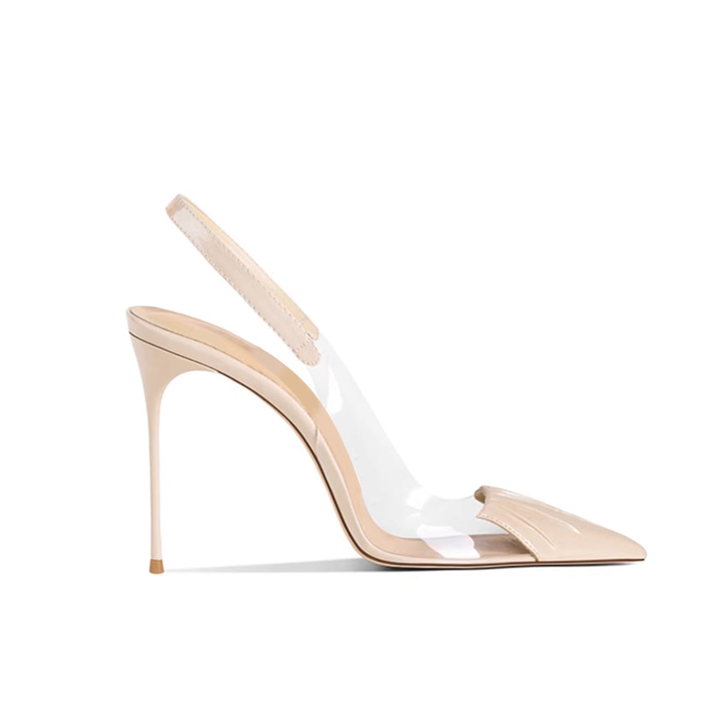 PVC Mid Heel Sandals - 8cm
