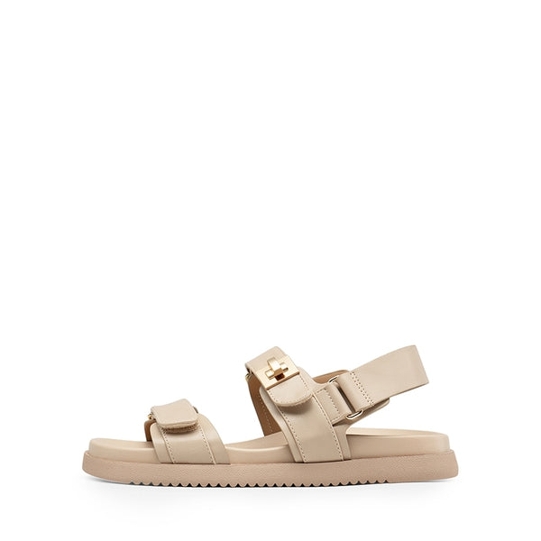 Hook And Loop Straps Flat Sandals