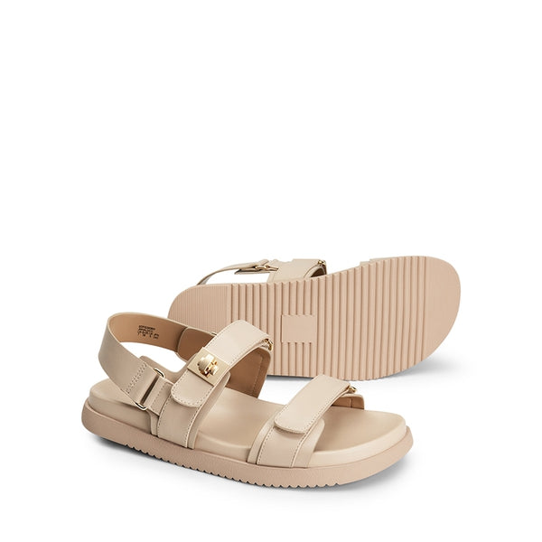 Hook And Loop Straps Flat Sandals