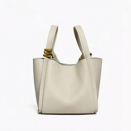 Elegant Mini Genuine Leather Bucket Bag – Chic Crossbody Picnic Purse for Women