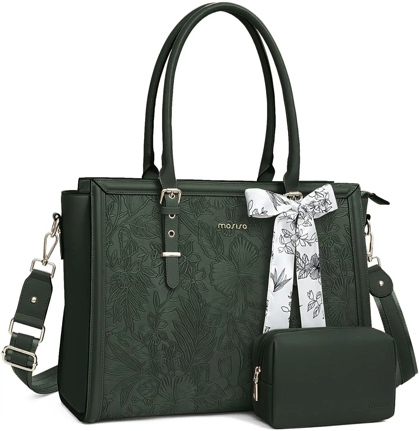 Elegant Floral Laptop Tote Bag