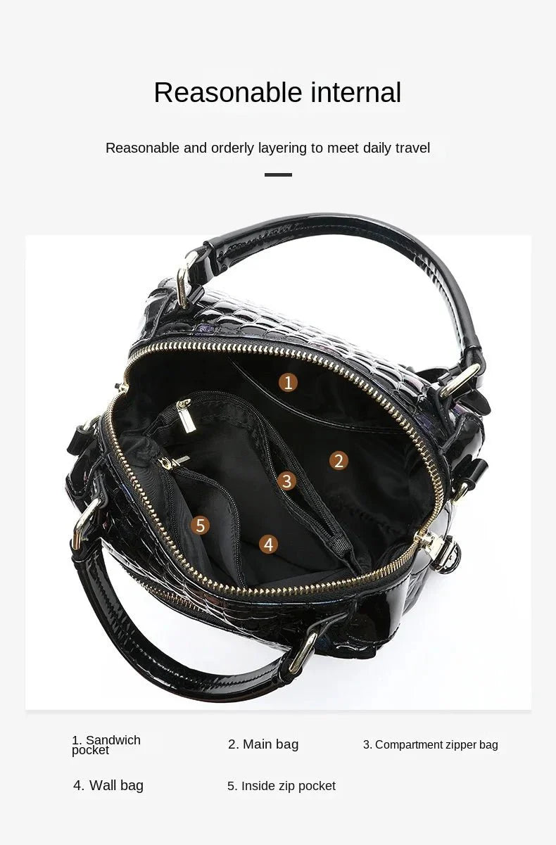 Timeless Sophistication: Genuine Leather Women's Square Crossbody Messenger Bag