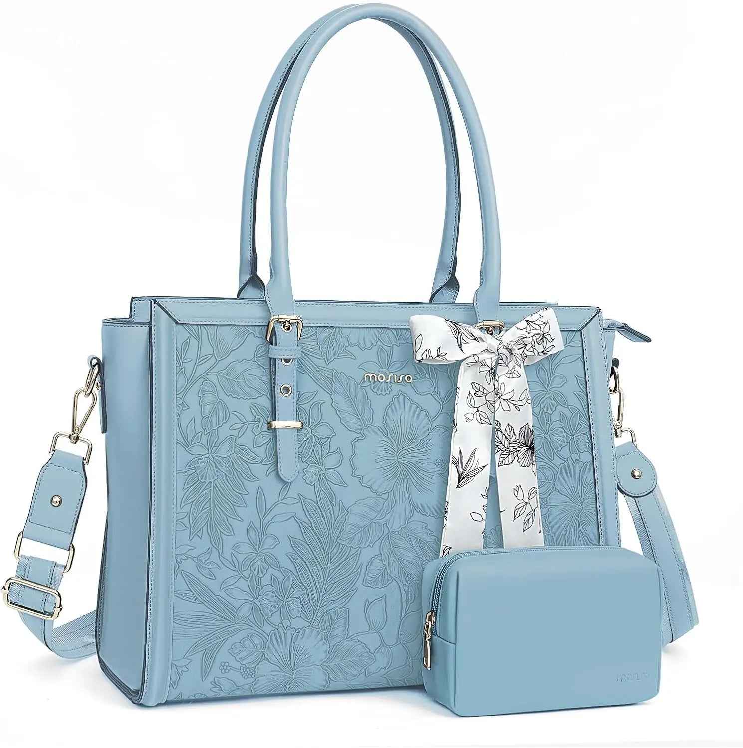 Elegant Floral Laptop Tote Bag