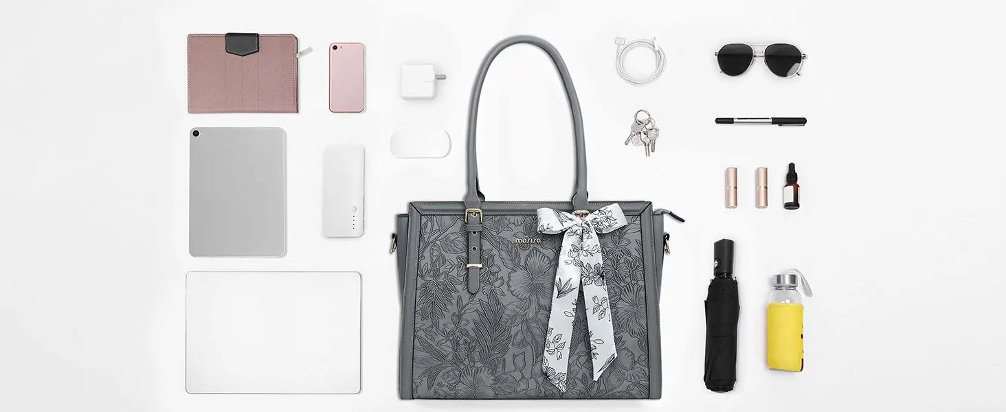 Elegant Floral Laptop Tote Bag