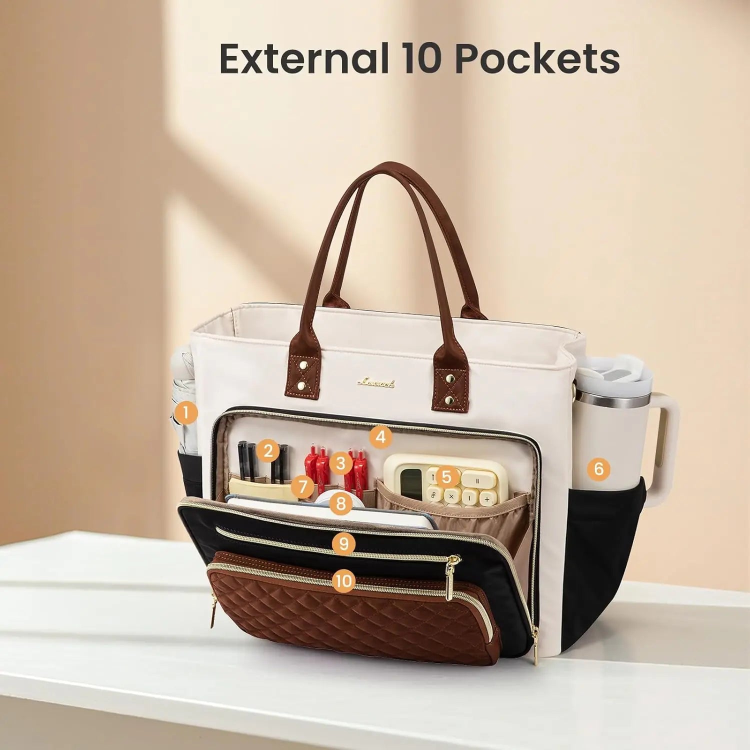 Insulated Lunch Bag for Women with Laptop Sleeve, Large Work Tote