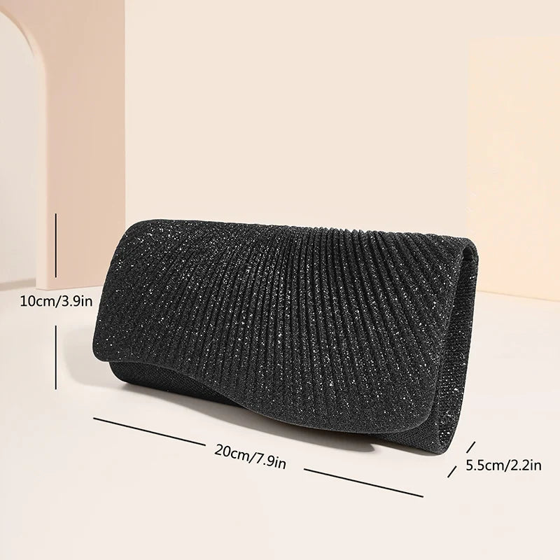 Clutch bag with sparkling studs and chain strap design