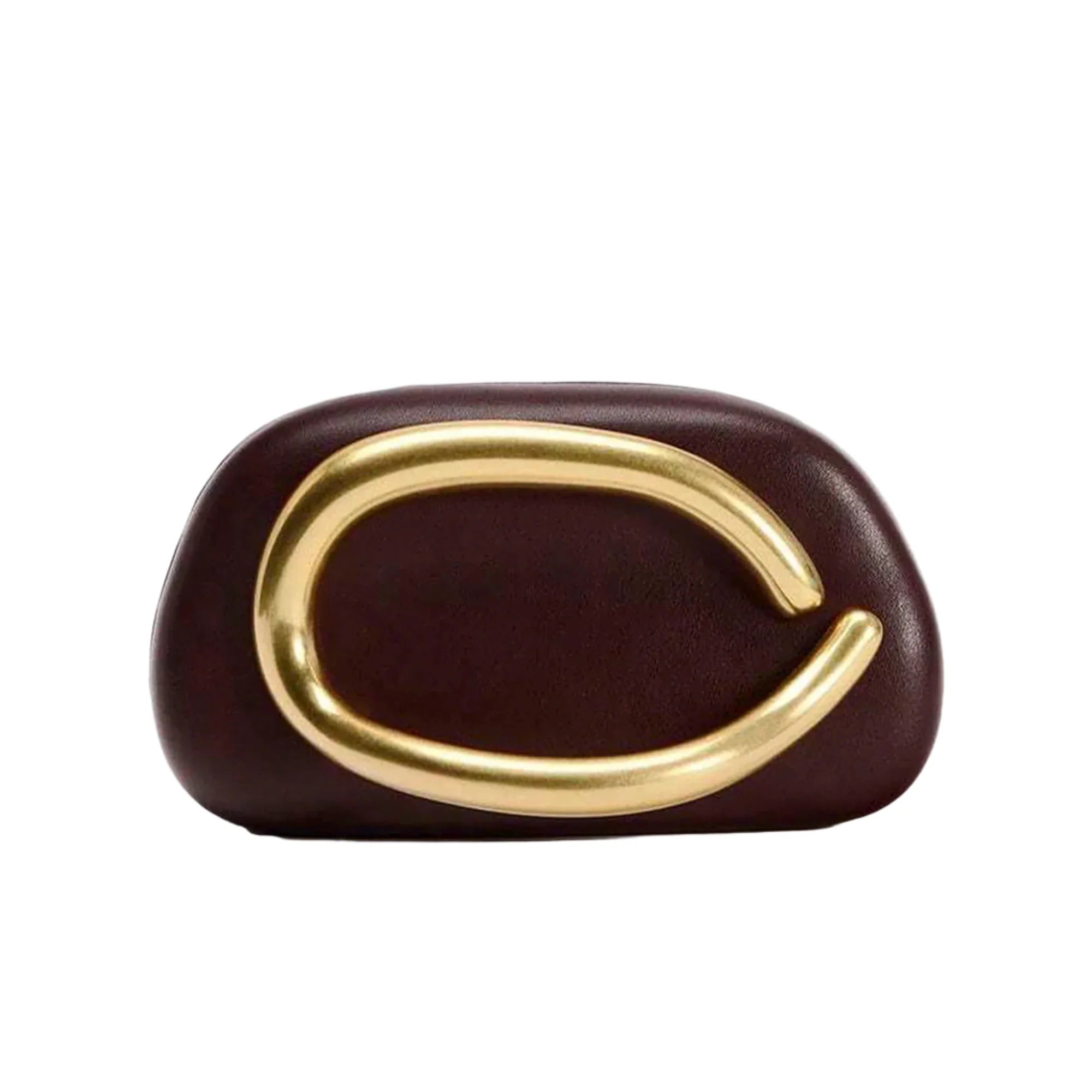 Hard Shell Evening Clutch Bag – Elegant Box Purse with Golden Clasp