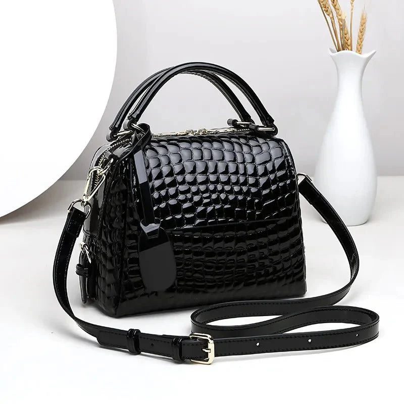Timeless Sophistication: Genuine Leather Women's Square Crossbody Messenger Bag