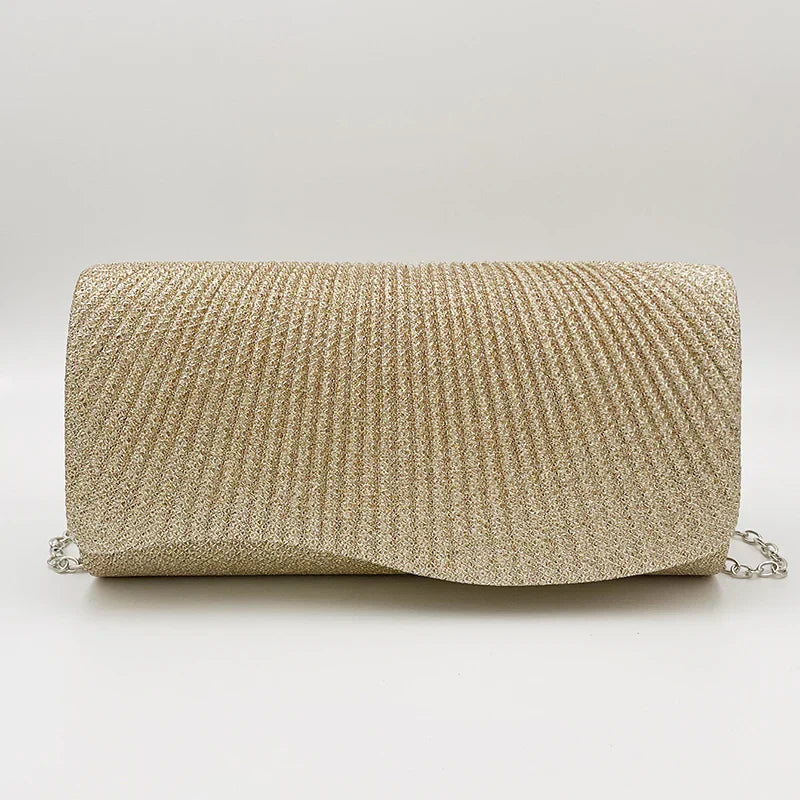 Clutch bag with sparkling studs and chain strap design