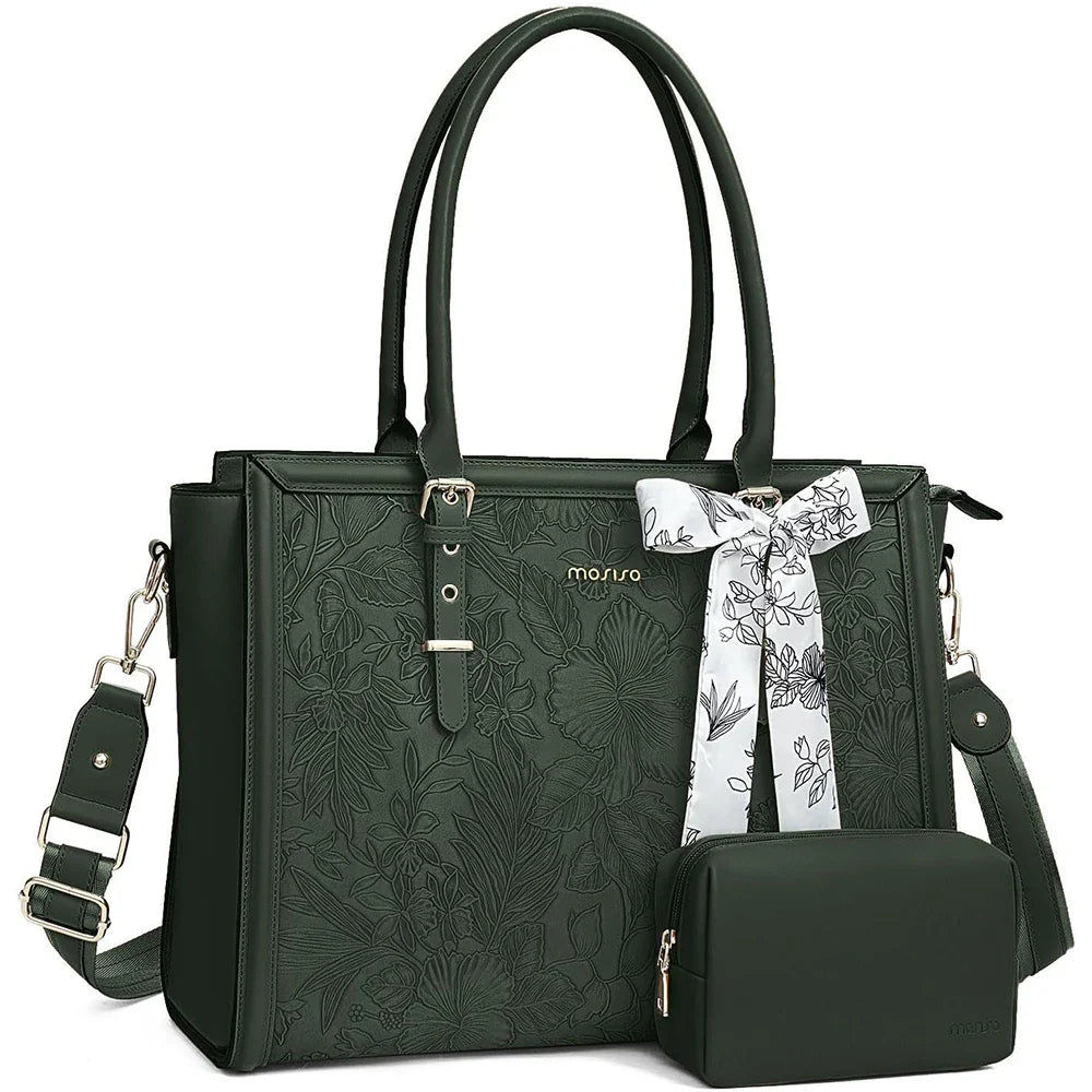 Elegant Floral Laptop Tote Bag