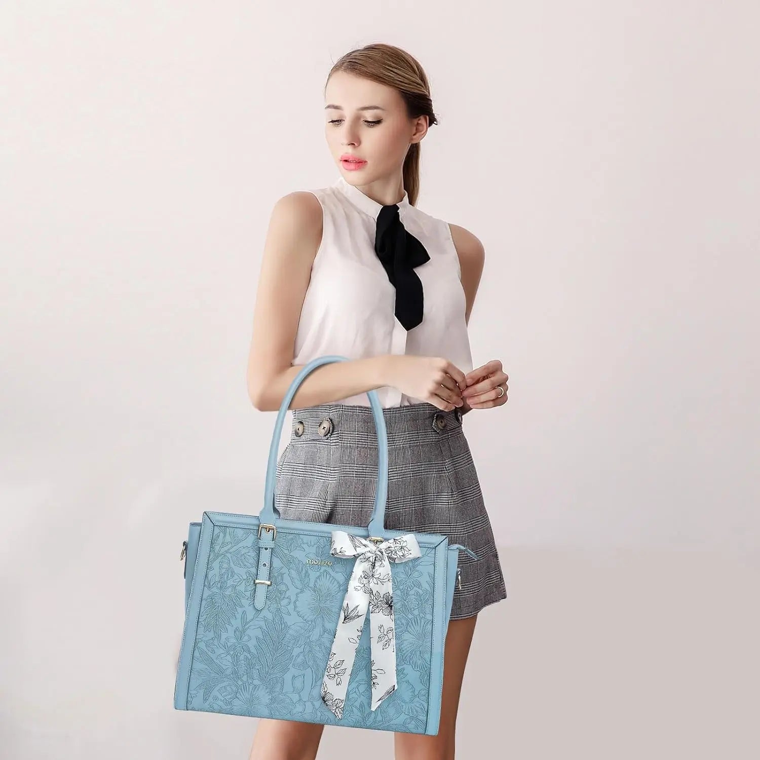 Elegant Floral Laptop Tote Bag