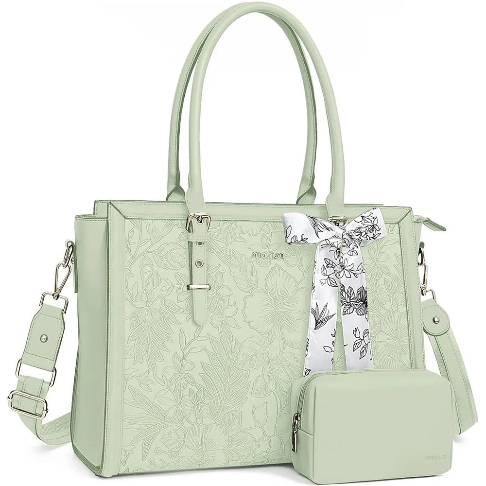 Elegant Floral Laptop Tote Bag