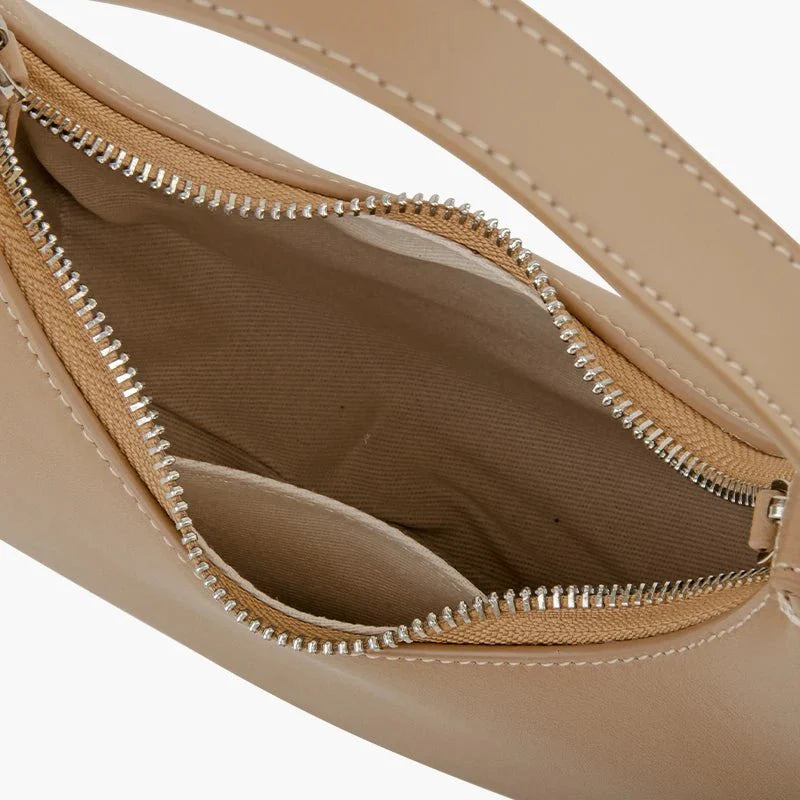 Elegant Crescent Hobo: Genuine Leather Handbag