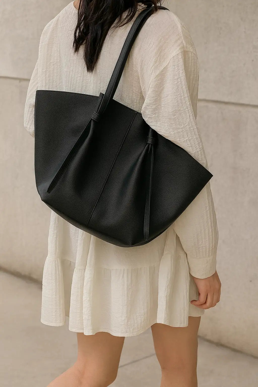 Soft Faux Leather Large Capacity Tote Bag – Elegant Designer Shoulder Handbag