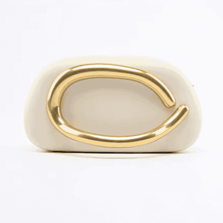 Hard Shell Evening Clutch Bag – Elegant Box Purse with Golden Clasp