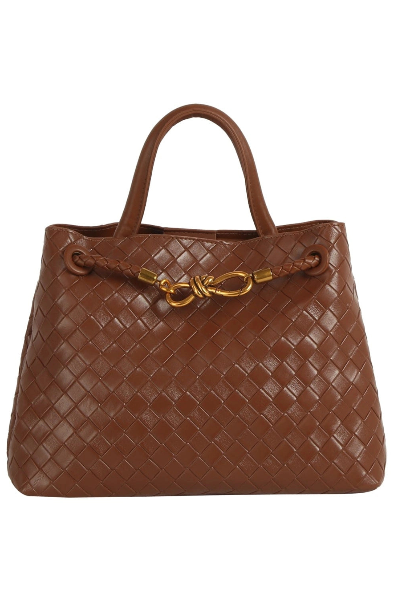 The Evie Woven Luxe Satchel & Crossbody – Brown