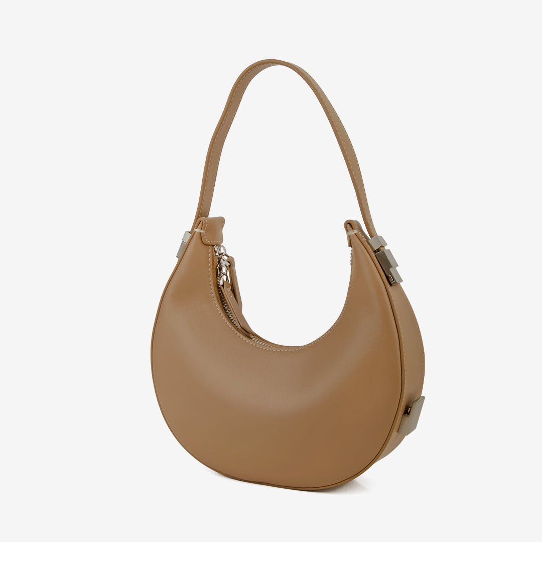 Elegant Crescent Hobo: Genuine Leather Handbag